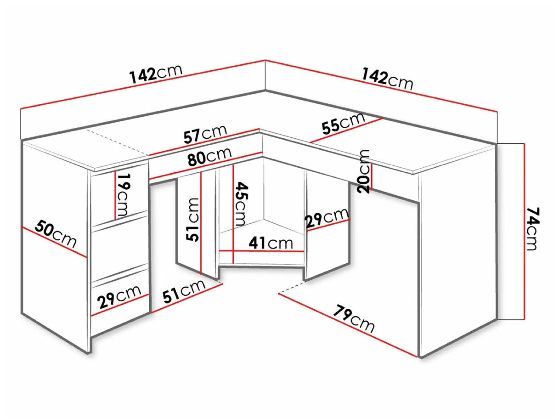 Hjørneskrivebord Comfivo Insuler