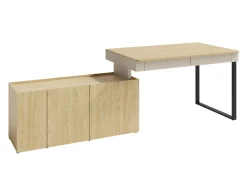 Hjørneskrivebord Fiosono 110 (Beige + Lys eg)