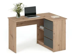 Hjørneskrivebord Houston 1950 (Grafit + Artisan eg)