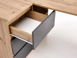 Hjørneskrivebord Houston 1950 (Grafit + Artisan eg)