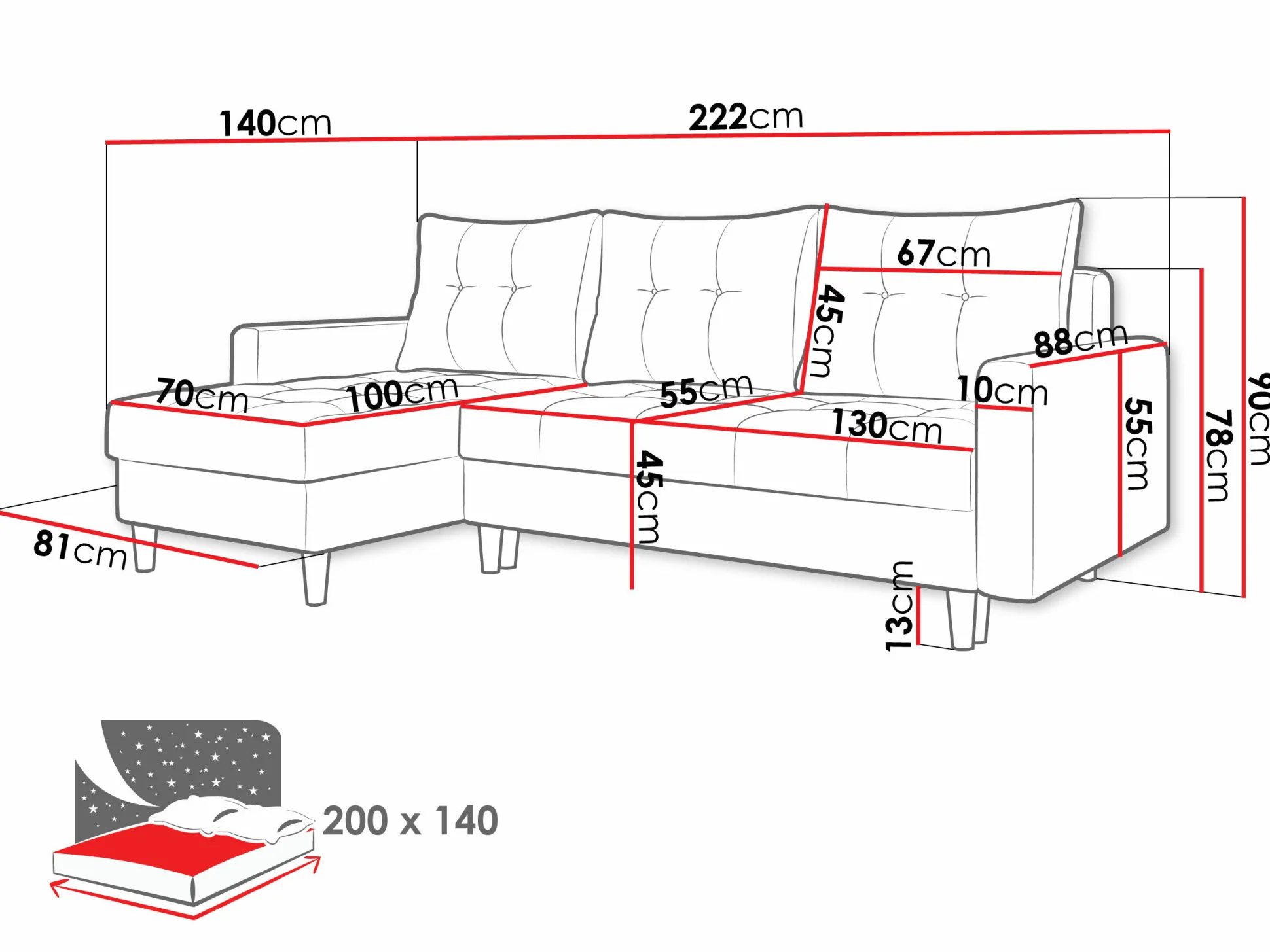Hjørnesofa Boulder 100 (Malmo 90)