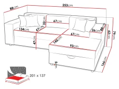 Hjørnesofa Clovis 116 (Coral 15)