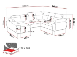 Hjørnesofa Columbus 214 (Aragon 03)