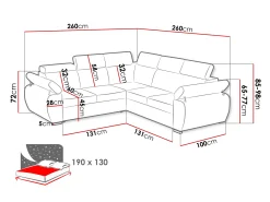 Hjørnesofa Columbus 215 (Kronos 22)