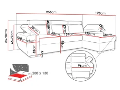 Hjørnesofa Columbus 252 (Lumo 65)