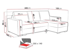 Hjørnesofa Columbus 187 (Neve 16)