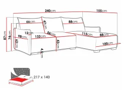 Hjørnesofa Columbus 226 (Soul 16)