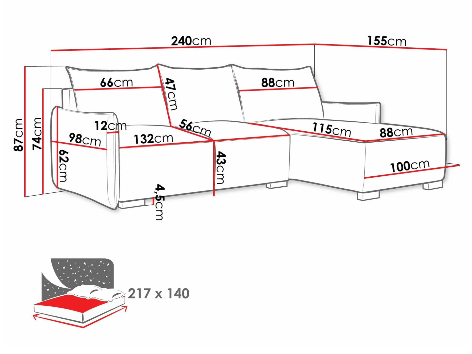 Hjørnesofa Columbus 226 (Soul 16)