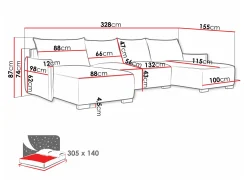 Hjørnesofa Columbus 218 (Soul 1)