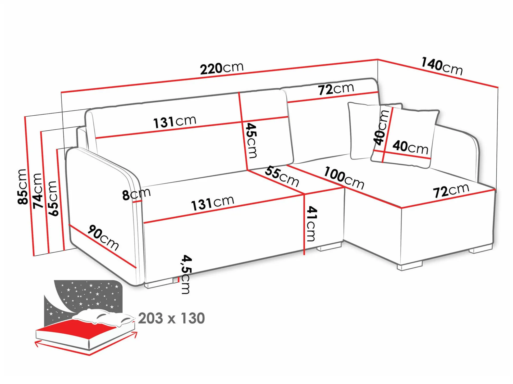 Hjørnesofa Columbus 245 (Velo 633)
