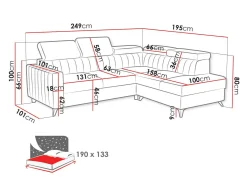 Hjørnesofa Columbus 202 (Velutto 3)