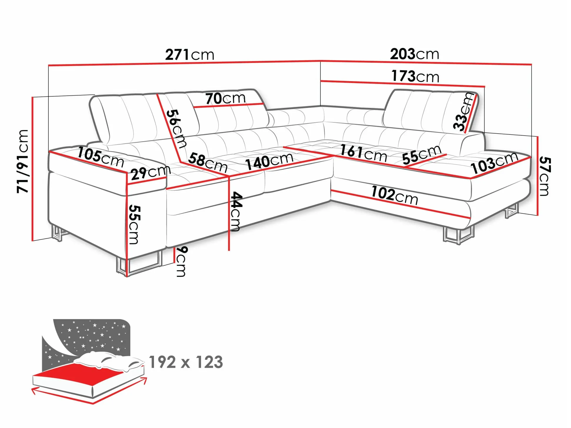 Hjørnesofa Comfivo Anima I (Venus fløjl 2932)