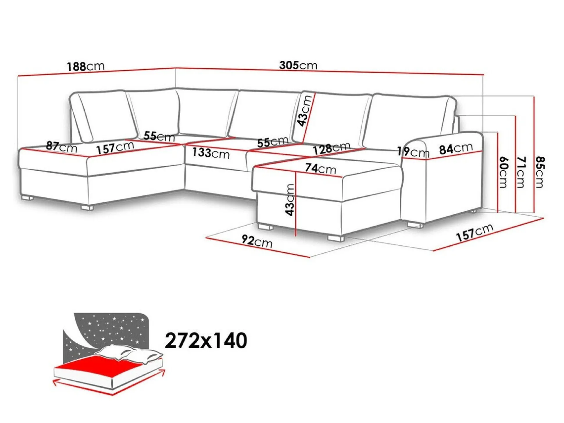 Hjørnesofa Comfivo Flumen II (Abriamo 04)