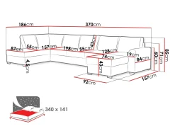 Hjørnesofa Comfivo Flumen I (Soft 017 + Lux 06)