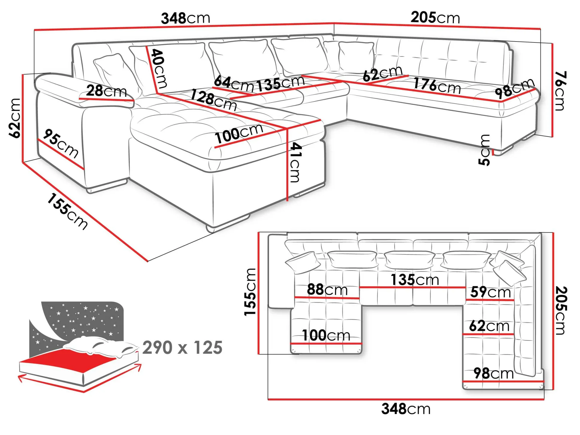 Hjørnesofa Comfivo Gemma IV (Manila 16 + Manila 18)