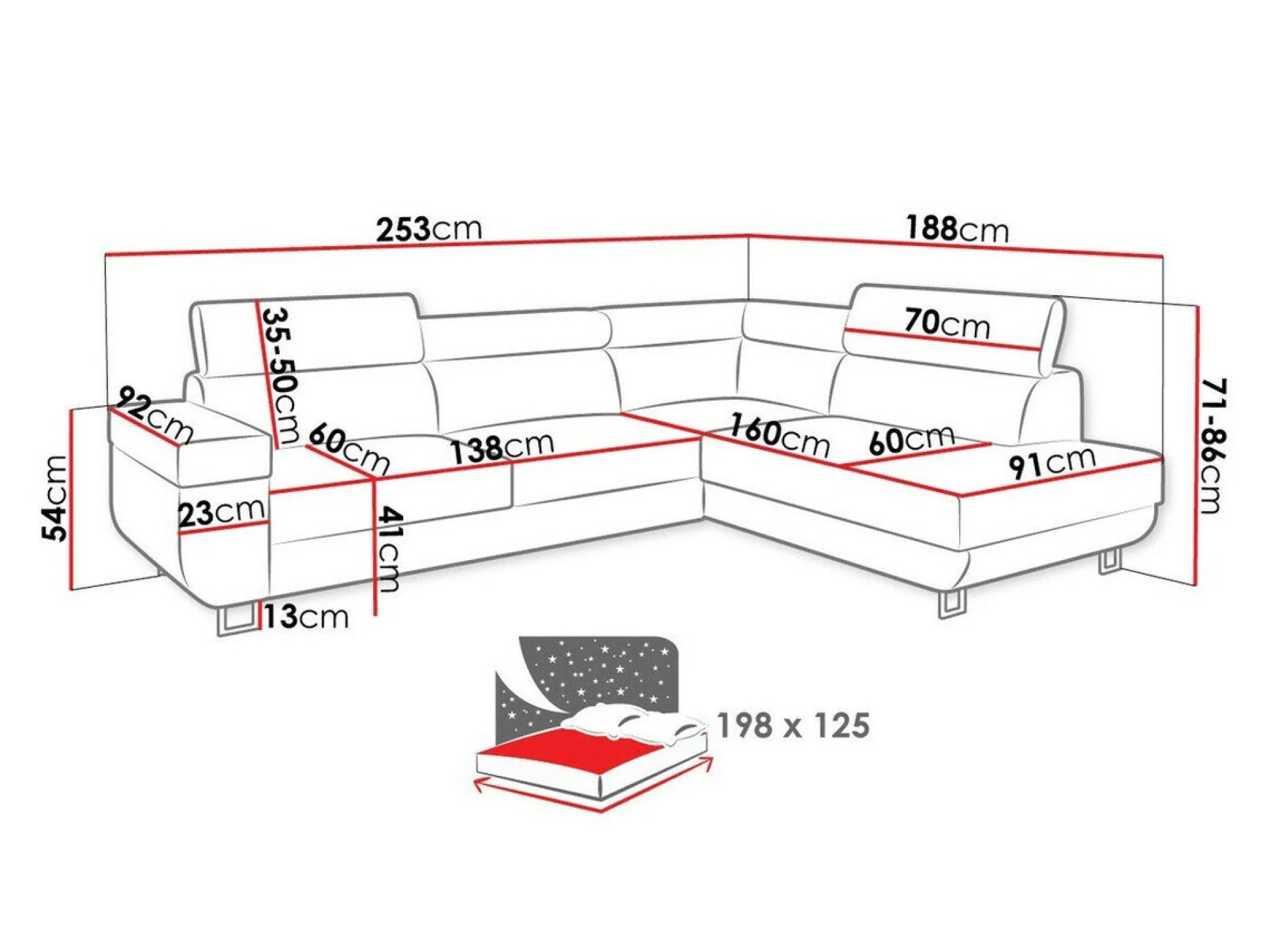 Hjørnesofa Comfivo Liberta (Lux 05 + Lux 06)