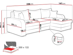 Hjørnesofa Comfivo Melissa (Mikrofaza 15 + Mikrofaza 22)