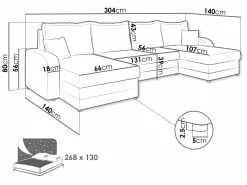 Hjørnesofa Comfivo Melissa IV (Alova 36 + Alova 04)
