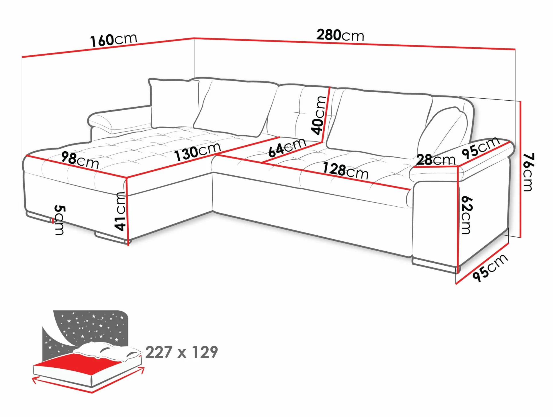 Hjørnesofa Comfivo Mica I (Lux 06 + Lux 05)