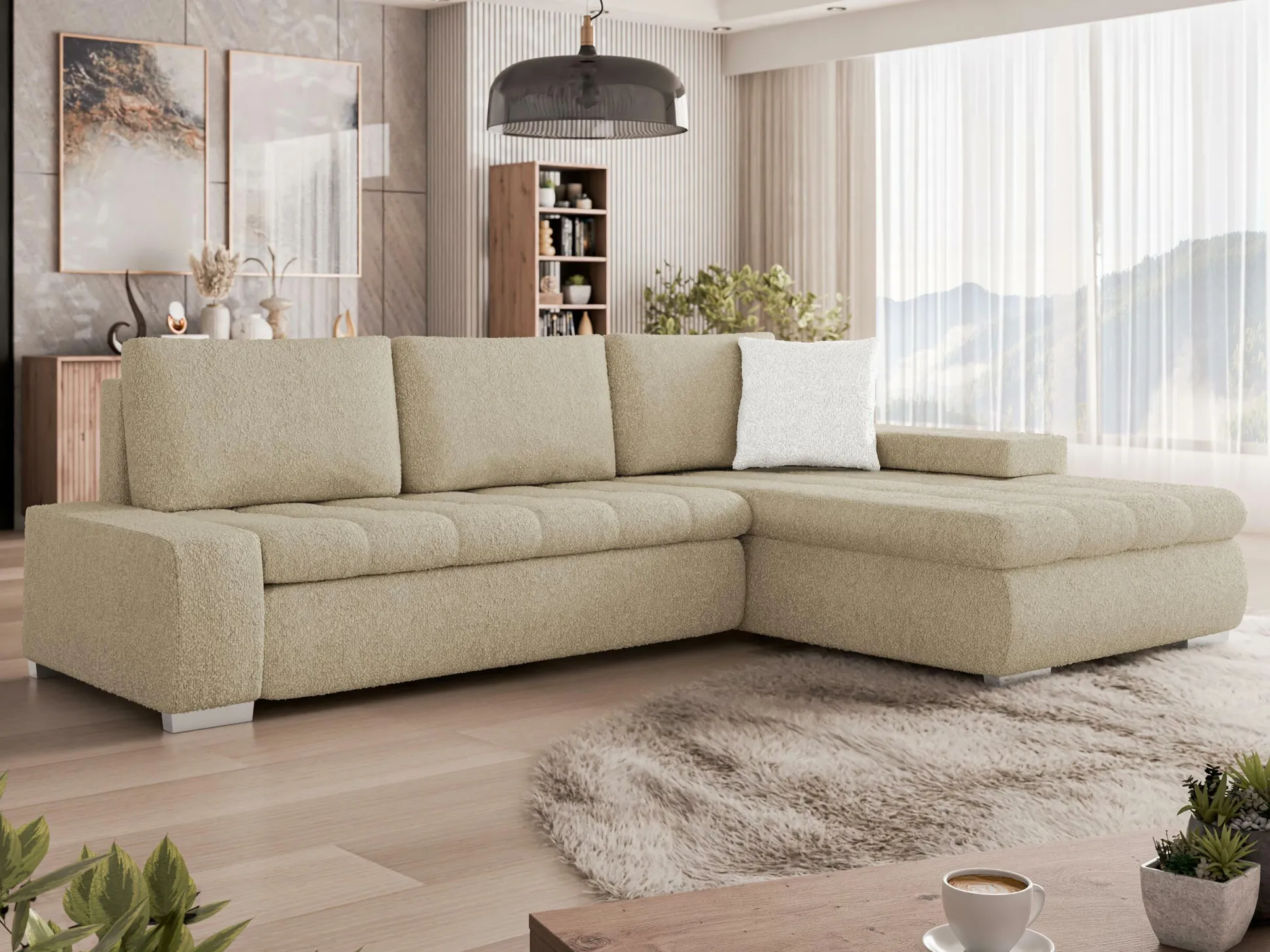 Hjørnesofa Comfivo Nitor IV (Boucle Baloo 2074 + Boucle Baloo 2073)
