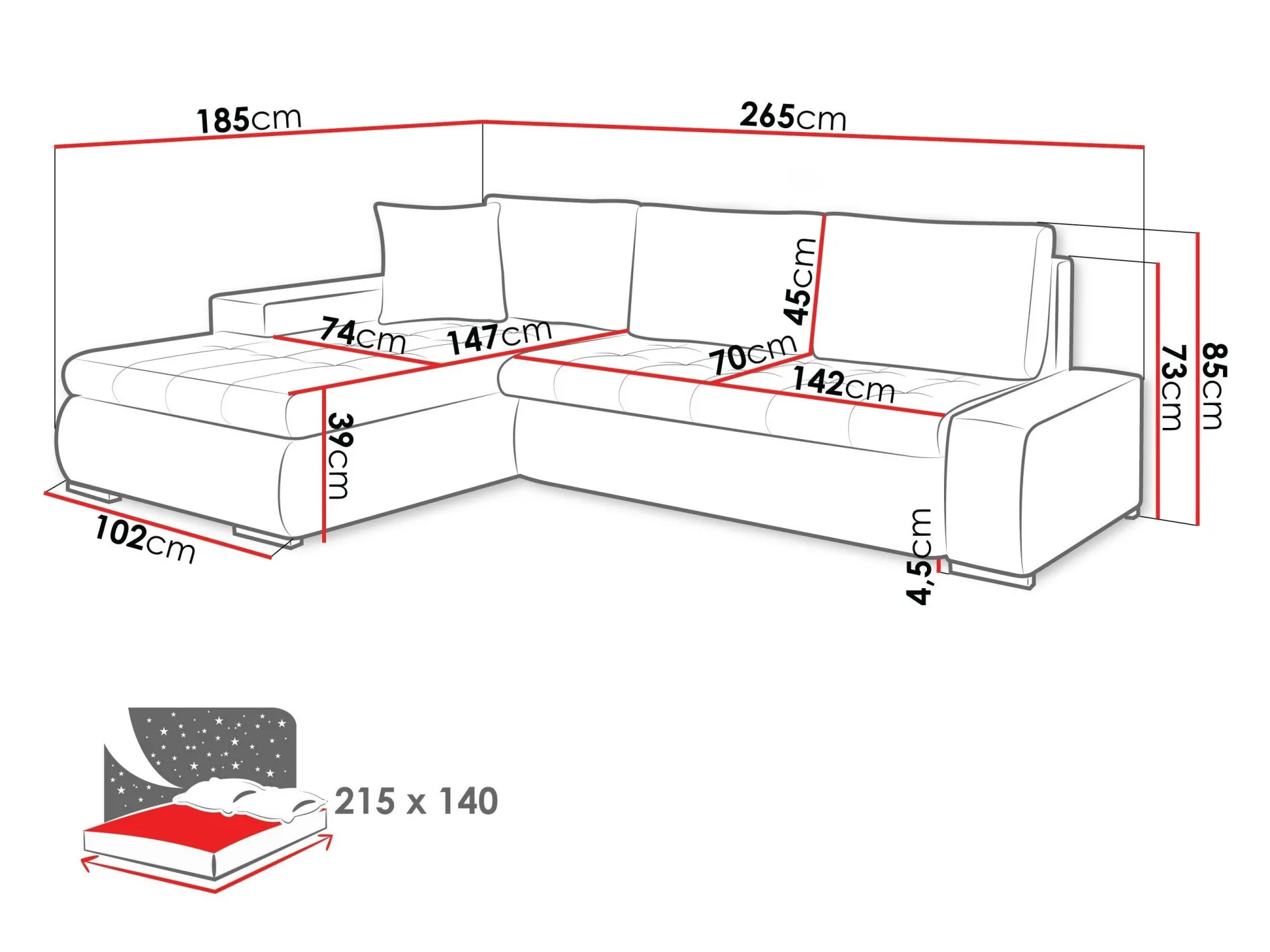 Hjørnesofa Comfivo Nitor IV (Boucle Baloo 2074 + Boucle Baloo 2073)