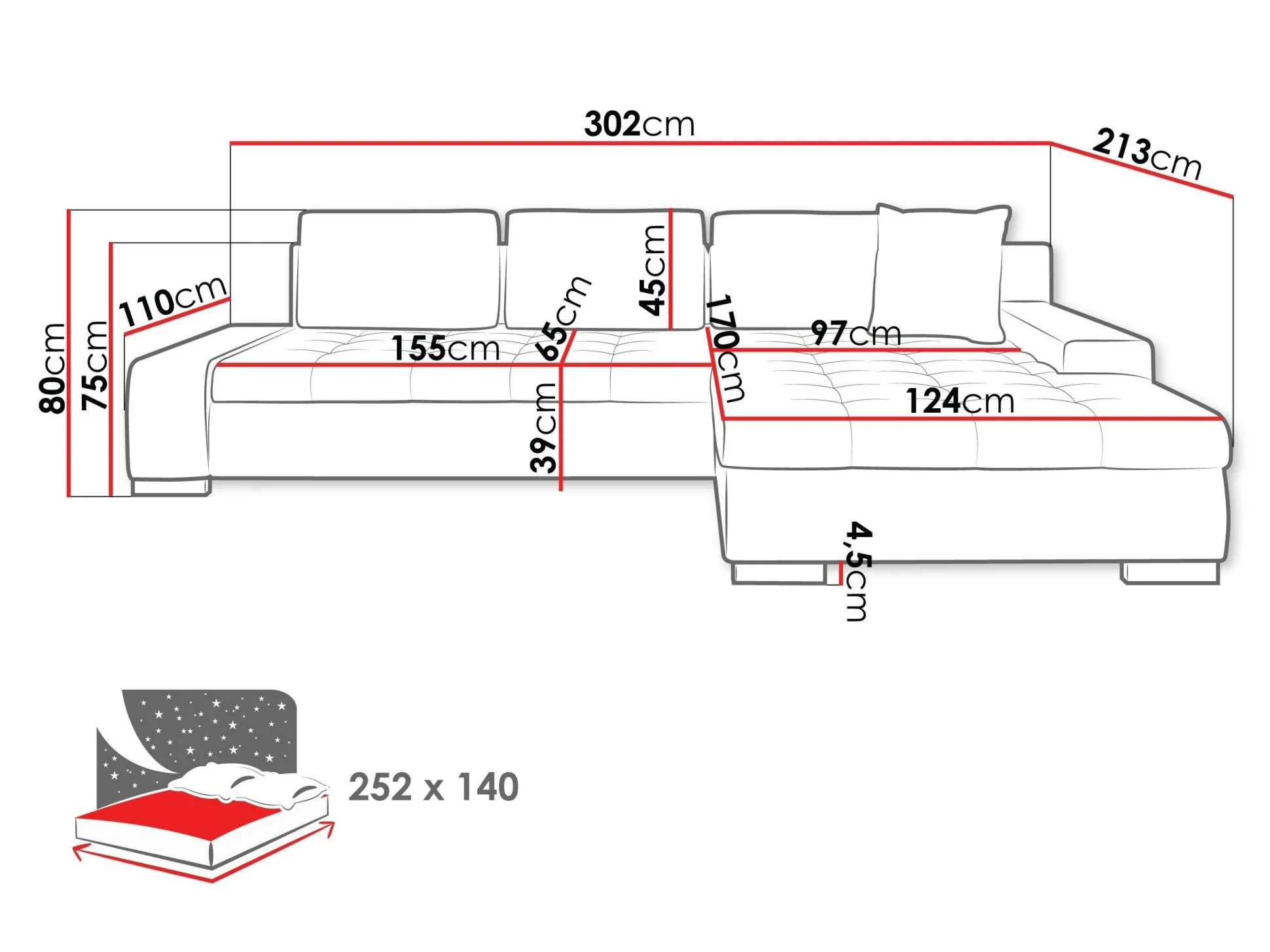 Hjørnesofa Comfivo Nitor II (Majorka 03)