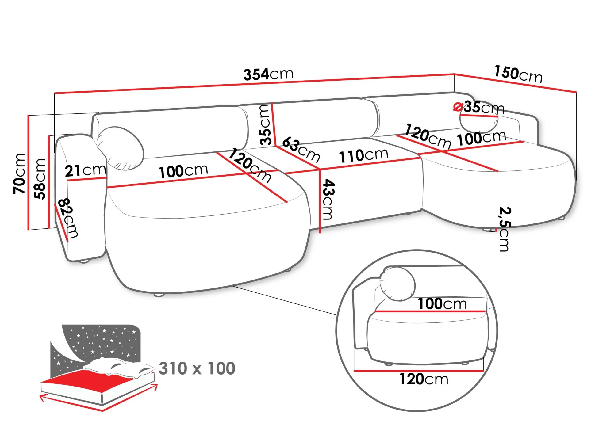 Hjørnesofa Comfivo Pullus I (Velo 623)