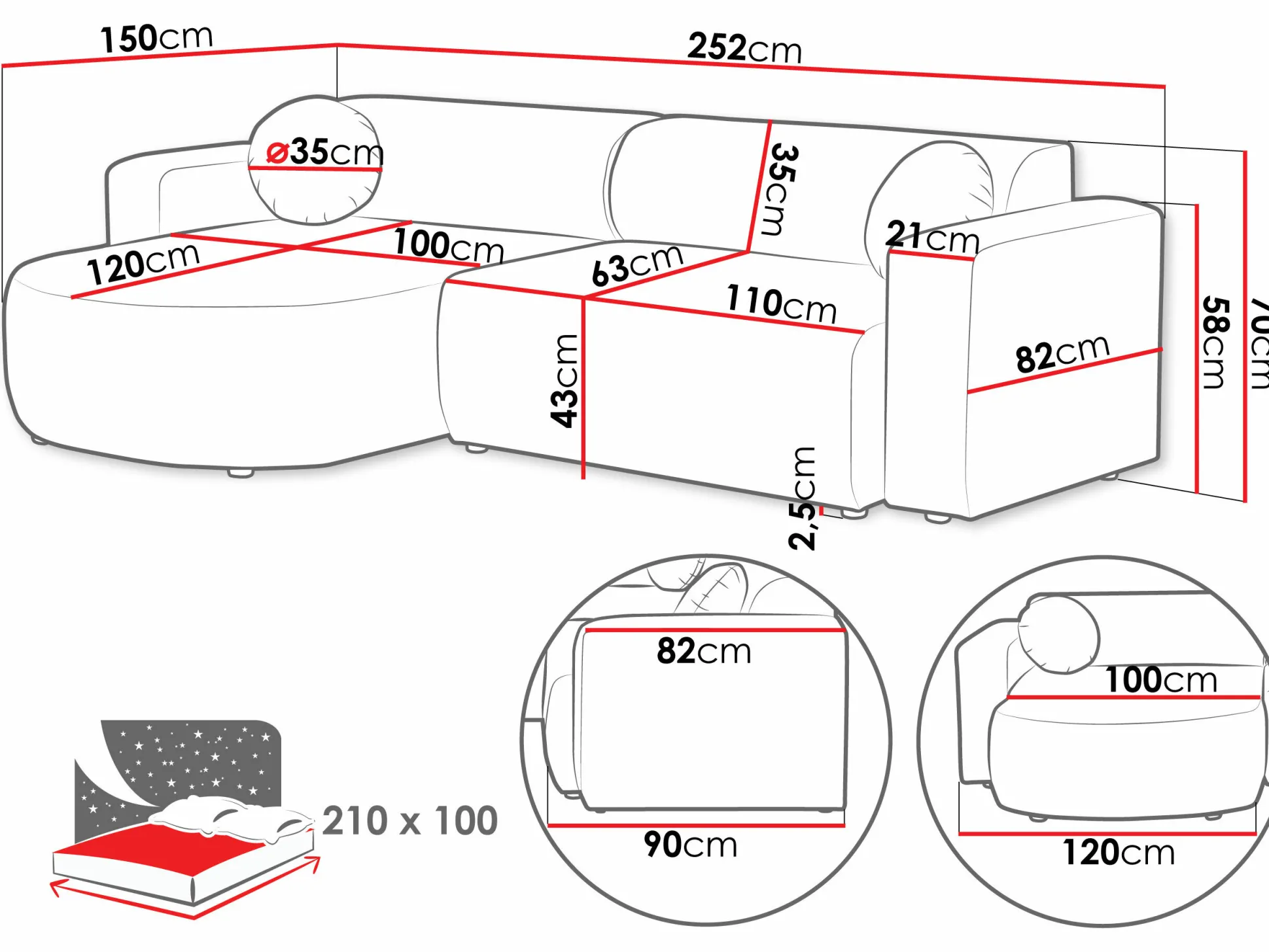 Hjørnesofa Comfivo Pullus (Velo 623)