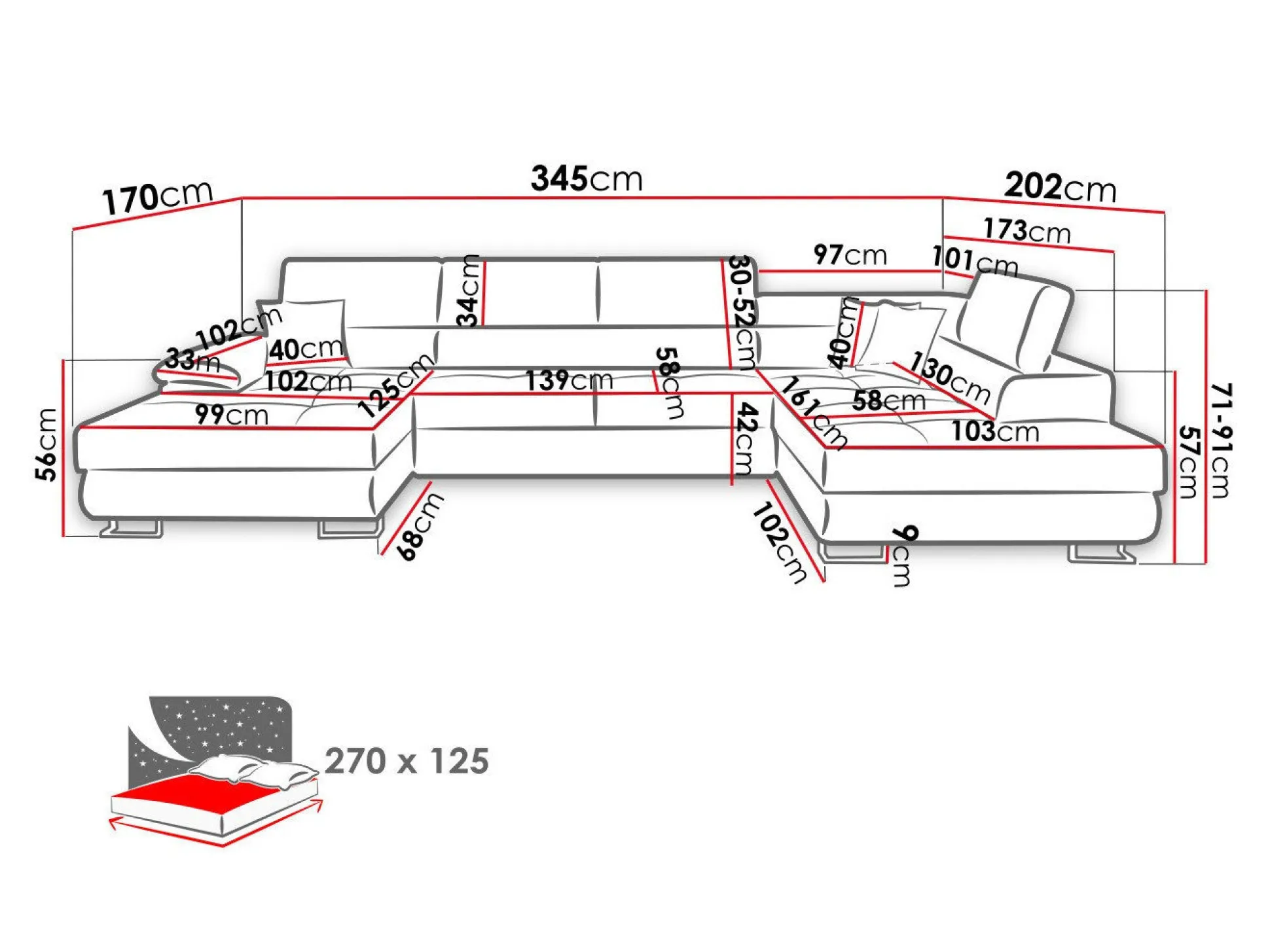 Hjørnesofa Comfivo Ruta (Poso 135)