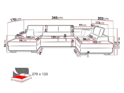 Hjørnesofa Comfivo Ruta V (Venus Velvet 2911 + Kenia 796)