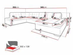 Hjørnesofa Comfivo Tilia I (Soft 017 + Kronos 22 + Kronos 02)