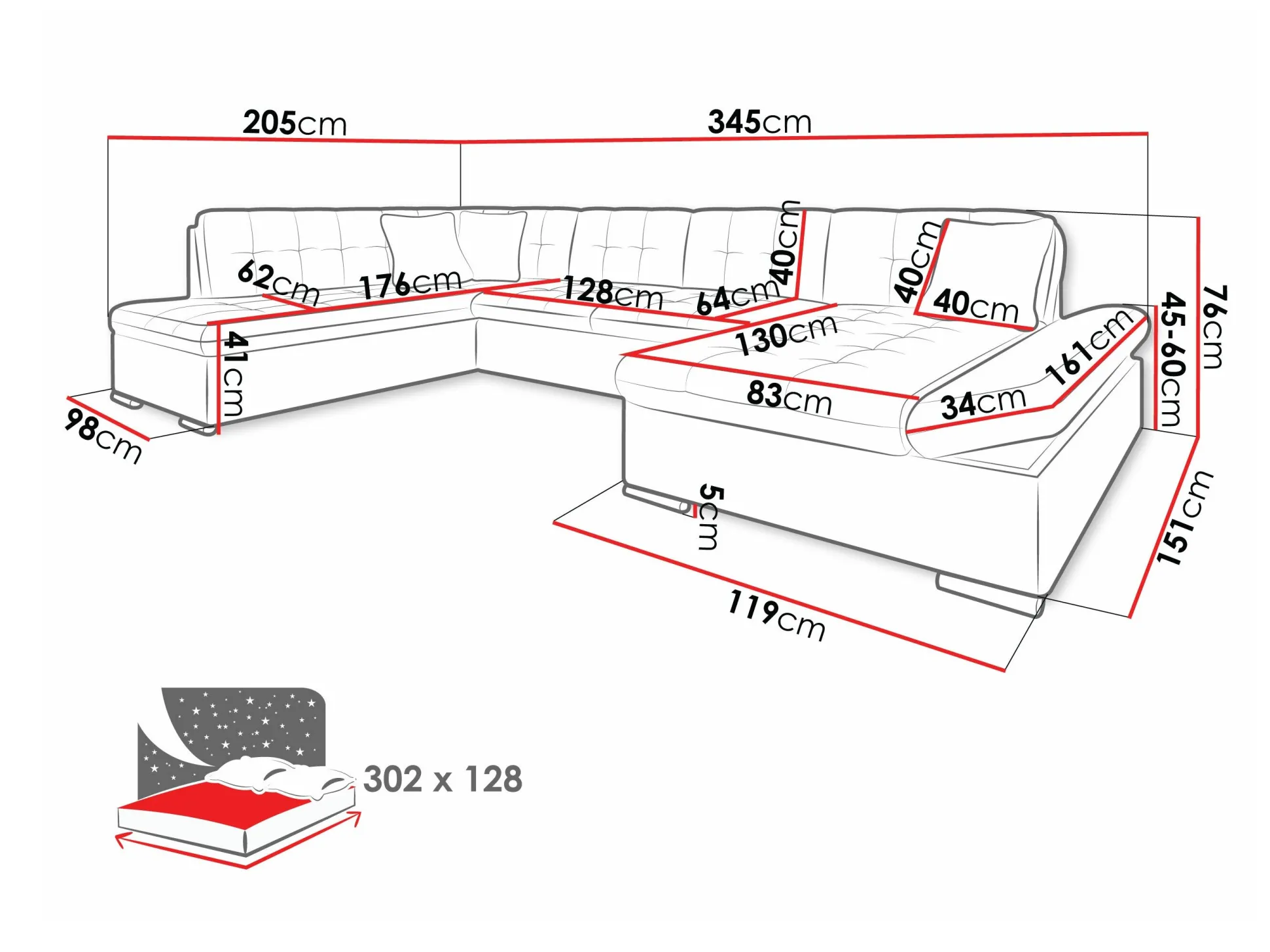 Hjørnesofa Comfivo Tilia (Soft 011 + Lux 06 + Lux 05)