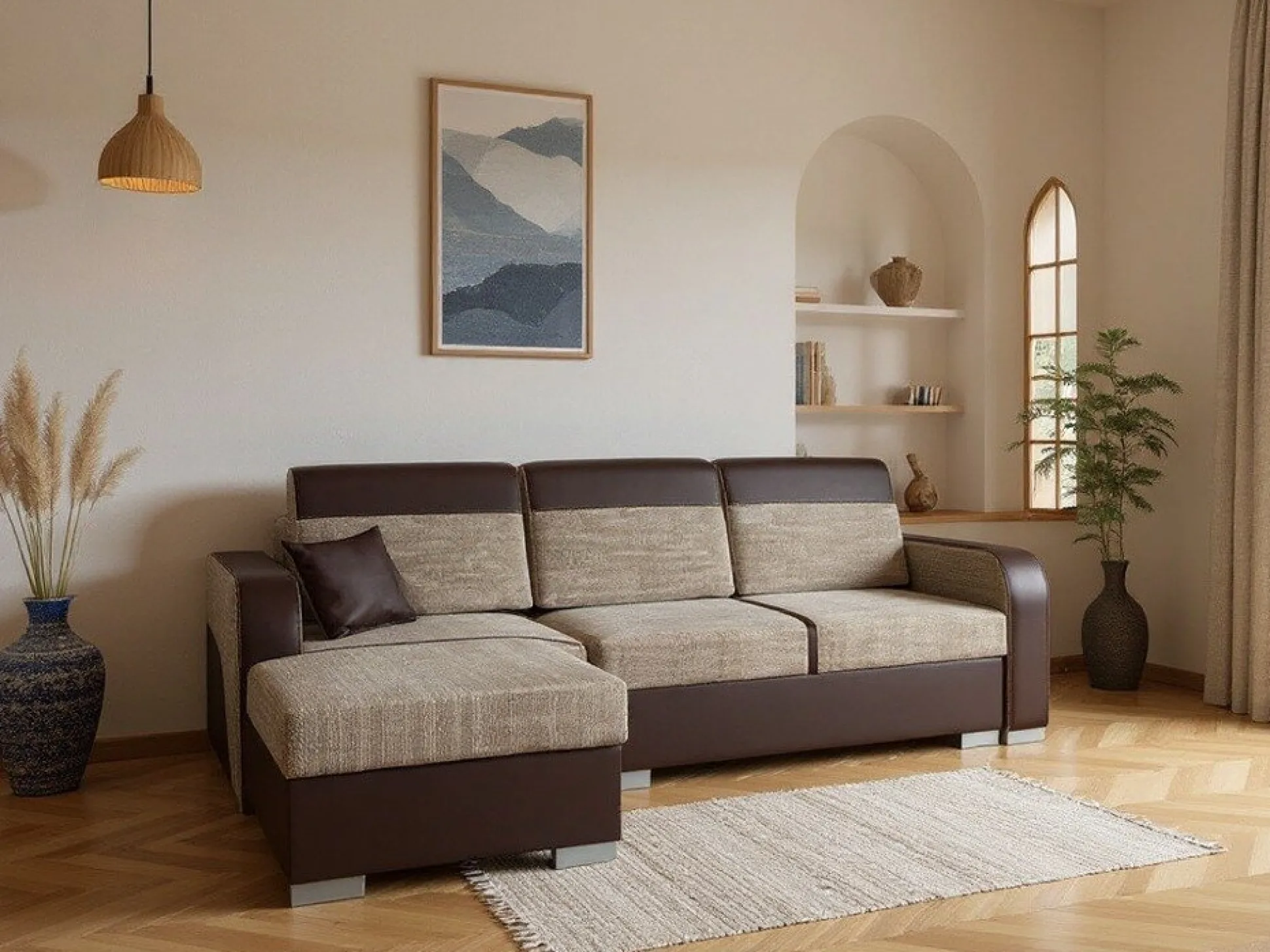 Hjørnesofa Edinburg 102 (Cayenne 1113 + Nevada 04)