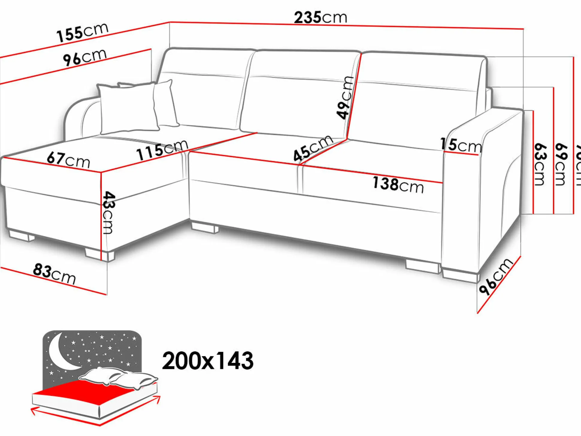 Hjørnesofa Edinburg 102 (Cayenne 1113 + Nevada 04)