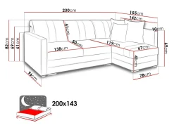 Hjørnesofa Edinburg 100 (Inari 28 + Cayenne 1112)
