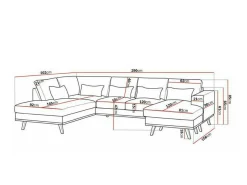 Hjørnesofa Floromo 121 (Monolith 95)