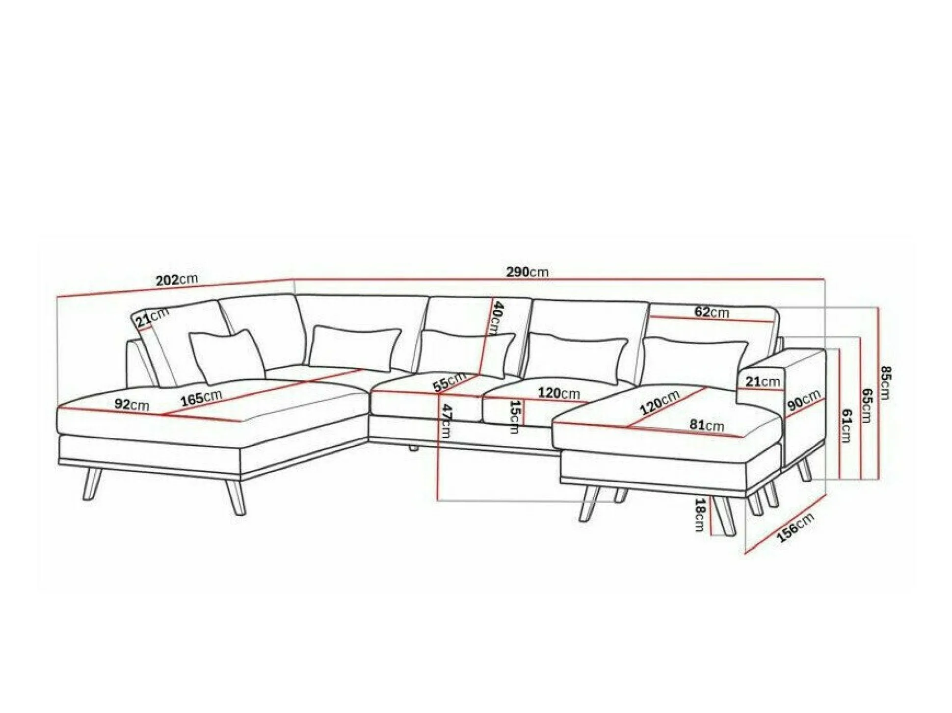 Hjørnesofa Floromo 121 (Monolith 95)