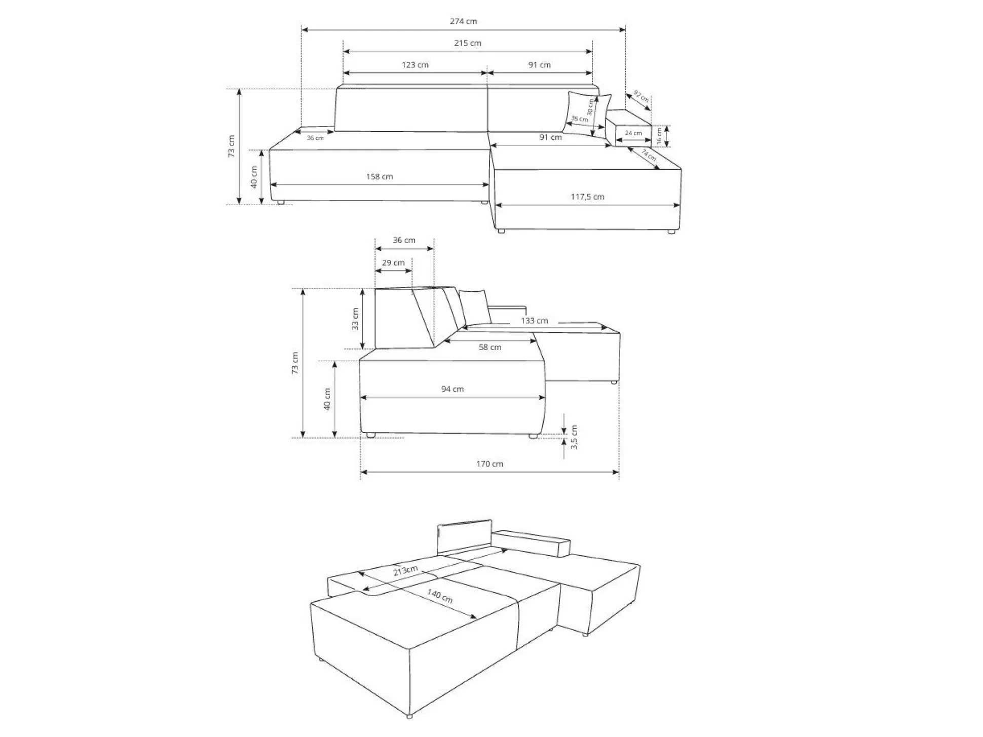 Hjørnesofa Kingston 187 (Tilia 01)