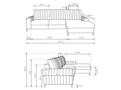 Hjørnesofa Kingston 163 (Velluto 25)