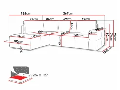 Hjørnesofa Lincoln 198 (Artico Antracit)