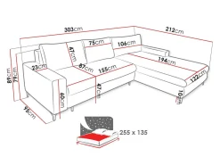 Hjørnesofa Lincoln 175 (Barrel 21)