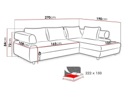 Hjørnesofa Lincoln 110 (Blød 01 + Inari 91)