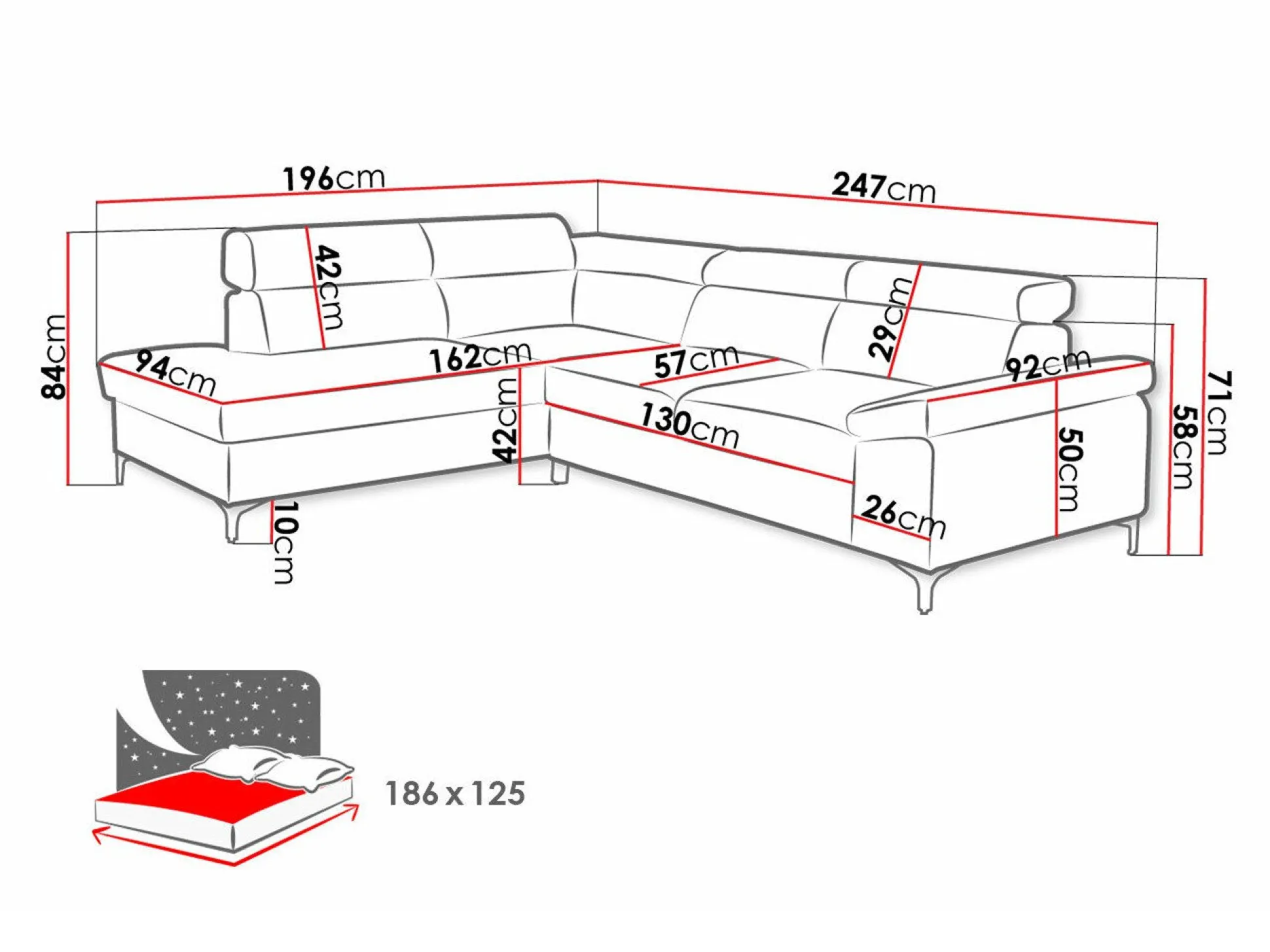 Hjørnesofa Lincoln 168 (Lars 62)