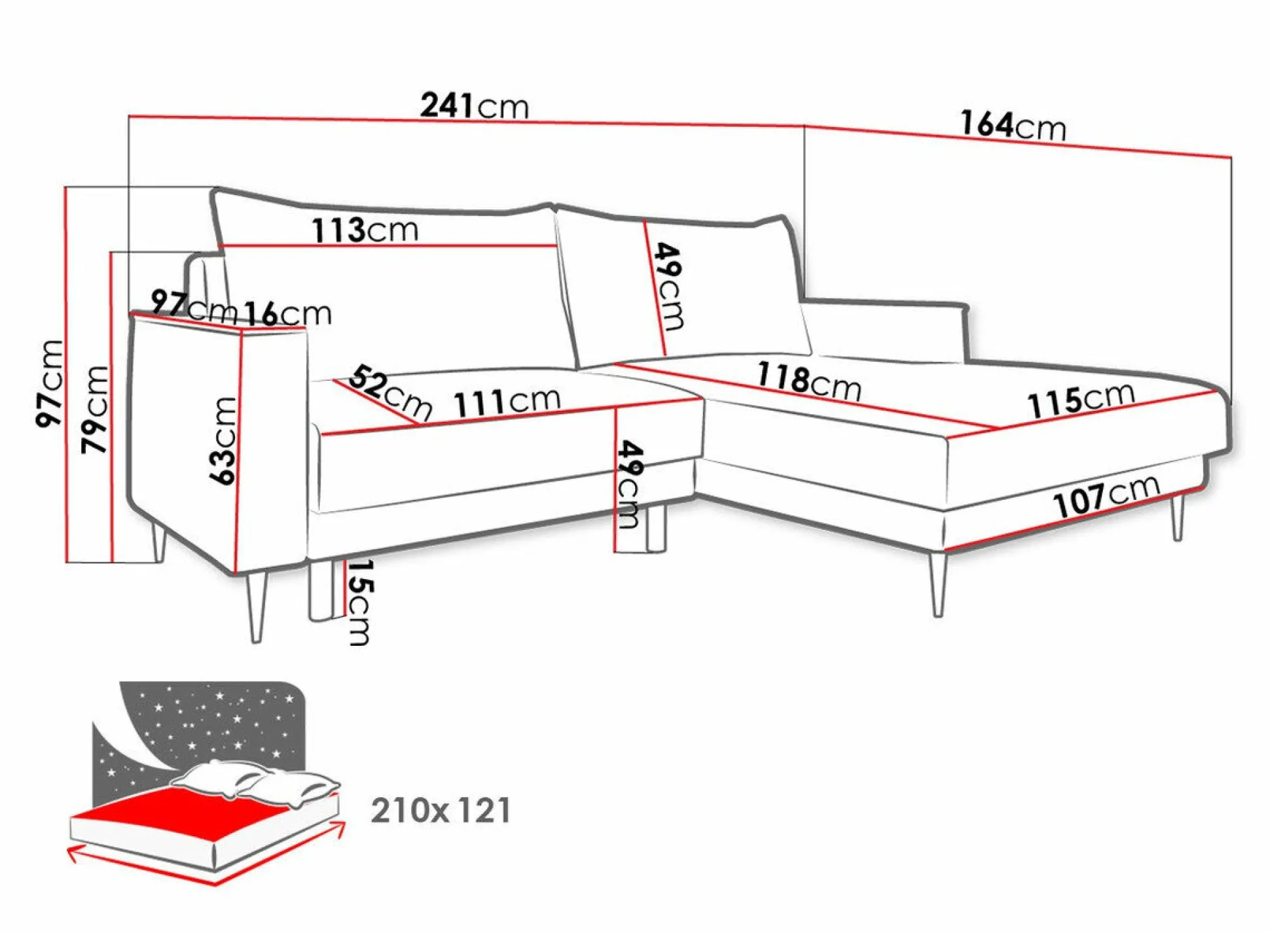 Hjørnesofa Lincoln 169 (Neve 83)