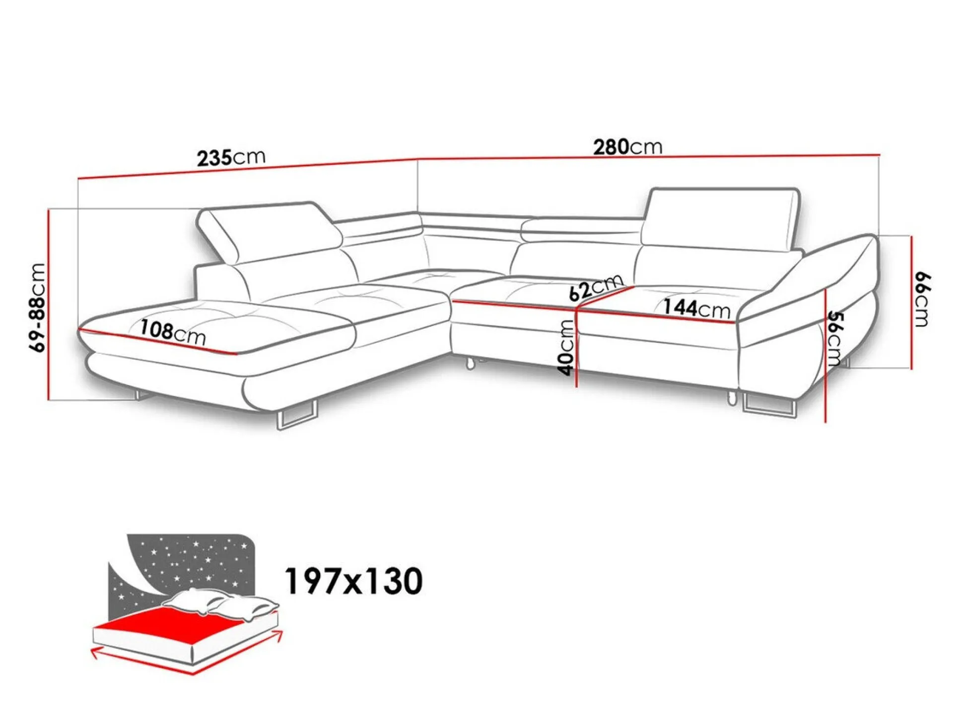 Hjørnesofa Lincoln 122 (Soro 97)