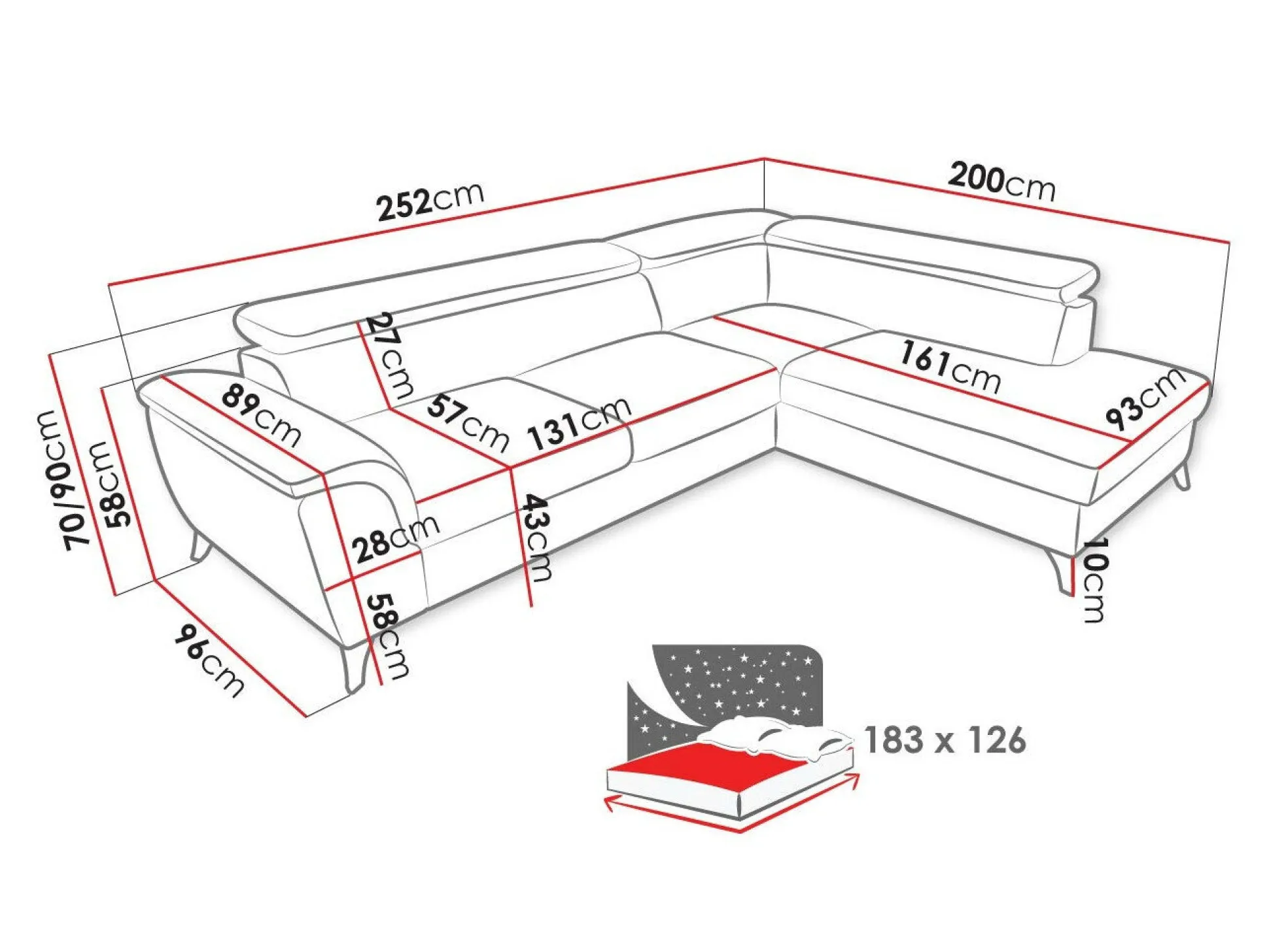 Hjørnesofa Lincoln 178 (Zetta 291)