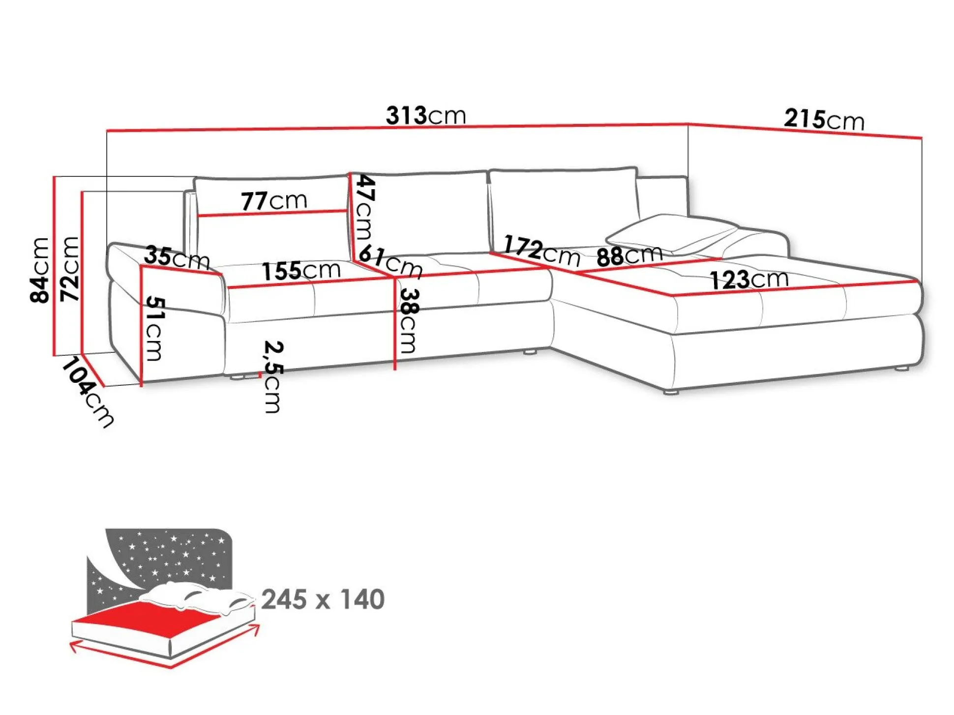 Hjørnesofa Memoria (Inari 95)