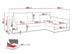 Hjørnesofa Memphis 104 (Alova 36 + Alova 04)