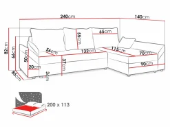 Hjørnesofa Memphis 130 (Kronos 07)