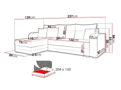 Hjørnesofa Memphis 112 (Lux 23 + Lux 14)